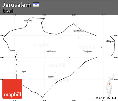 Blank Simple Map of Jerusalem, cropped outside