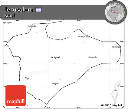 Blank Simple Map of Jerusalem