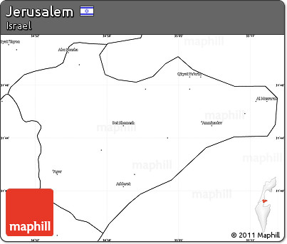 Blank Simple Map of Jerusalem