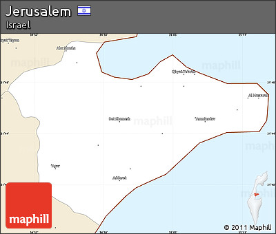 Classic Style Simple Map of Jerusalem