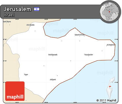 Classic Style Simple Map of Jerusalem