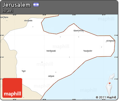 Classic Style Simple Map of Jerusalem