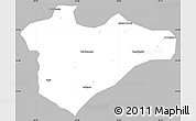 Gray Simple Map of Jerusalem, single color outside