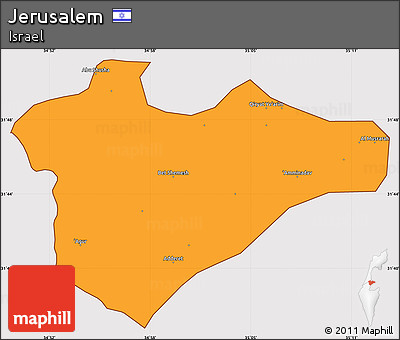 Political Simple Map of Jerusalem, cropped outside
