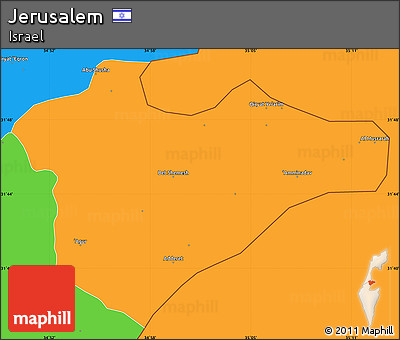 Political Simple Map of Jerusalem