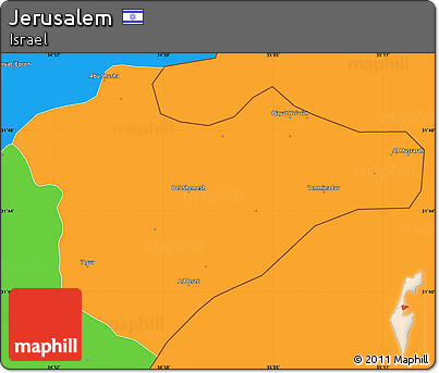 Political Simple Map of Jerusalem