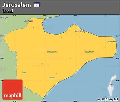Savanna Style Simple Map of Jerusalem