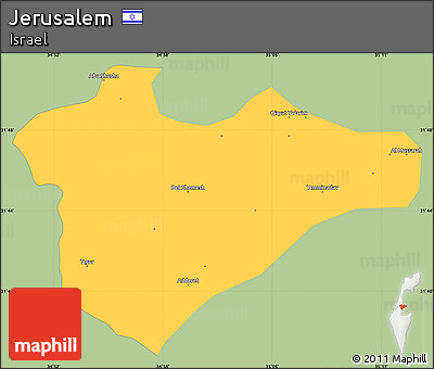 Savanna Style Simple Map of Jerusalem, single color outside