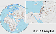 Gray Location Map of Israel, lighten, semi-desaturated, land only