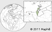Savanna Style Location Map of Israel, blank outside, hill shading inside