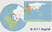 Savanna Style Location Map of Israel, highlighted continent, within the entire continent