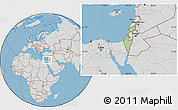 Savanna Style Location Map of Israel, lighten, desaturated, land only