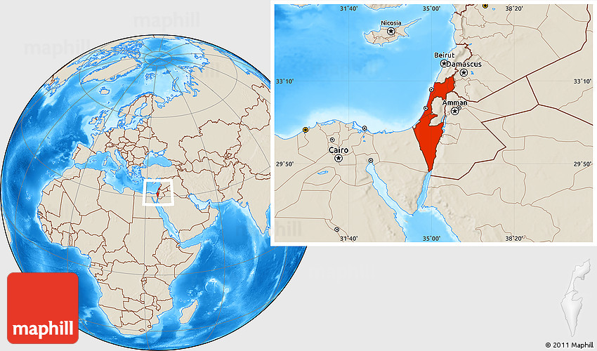 Where Is Israel On A Map Shaded Relief Location Map Of Israel