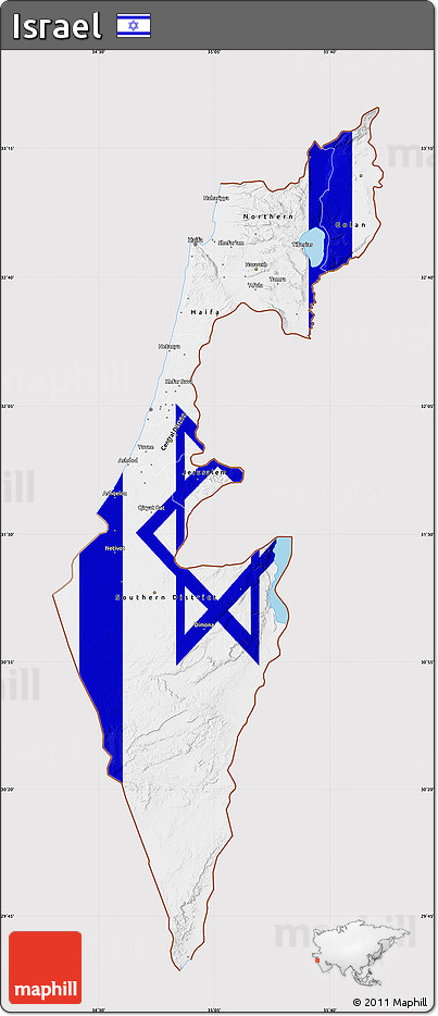 Flag Map of Israel, flag rotated