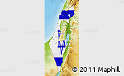 Flag Map of Israel, physical outside