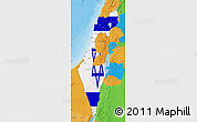 Flag Map of Israel, political outside