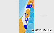 Flag Map of Israel, political shades outside