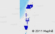 Flag Map of Israel, single color outside, bathymetry sea, shaded relief sea