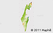 Physical Map of Israel, cropped outside