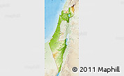 Physical Map of Israel, lighten, land only