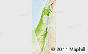 Physical Map of Israel, lighten