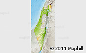Physical Map of Israel, lighten, semi-desaturated, land only