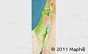 Physical Map of Israel, satellite outside