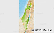 Physical Map of Israel, satellite outside, shaded relief sea