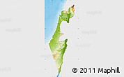 Physical Map of Israel, single color outside