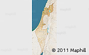 Satellite Map of Israel, lighten, land only