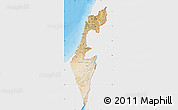 Satellite Map of Israel, single color outside, bathymetry sea, shaded relief sea