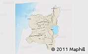 Shaded Relief 3D Map of Northern, single color outside