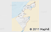 Classic Style Panoramic Map of Israel, single color outside