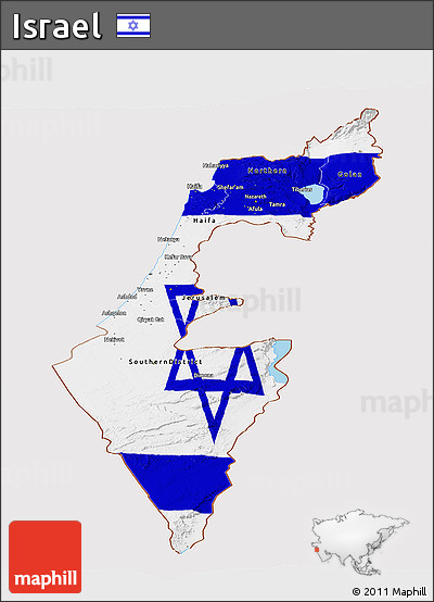 Flag Panoramic Map of Israel