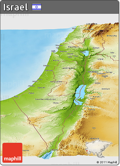 Physical Panoramic Map of Israel