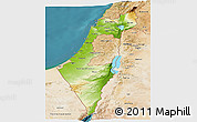 Physical Panoramic Map of Israel, satellite outside