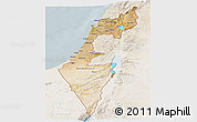 Satellite Panoramic Map of Israel, lighten