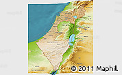 Satellite Panoramic Map of Israel, physical outside, satellite sea