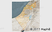 Satellite Panoramic Map of Israel, semi-desaturated