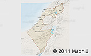 Shaded Relief Panoramic Map of Israel, lighten