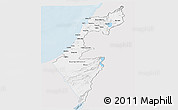 Silver Style Panoramic Map of Israel, single color outside