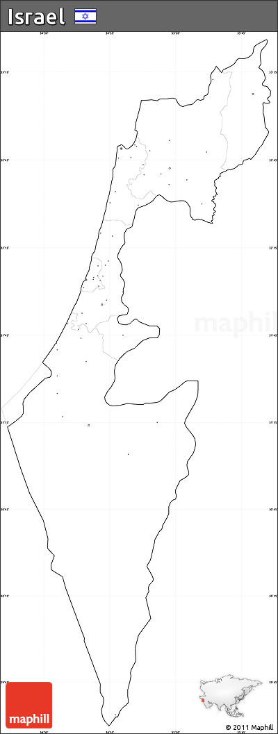 Blank Simple Map of Israel, cropped outside, no labels
