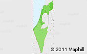 Political Shades Simple Map of Israel, single color outside, borders and labels