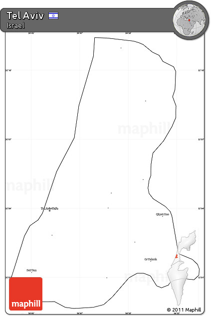 Blank Simple Map of Tel Aviv, cropped outside