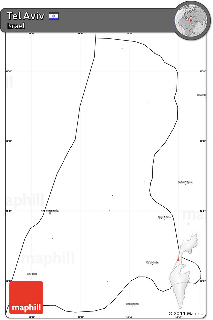 Blank Simple Map of Tel Aviv