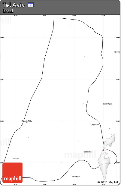 Blank Simple Map of Tel Aviv