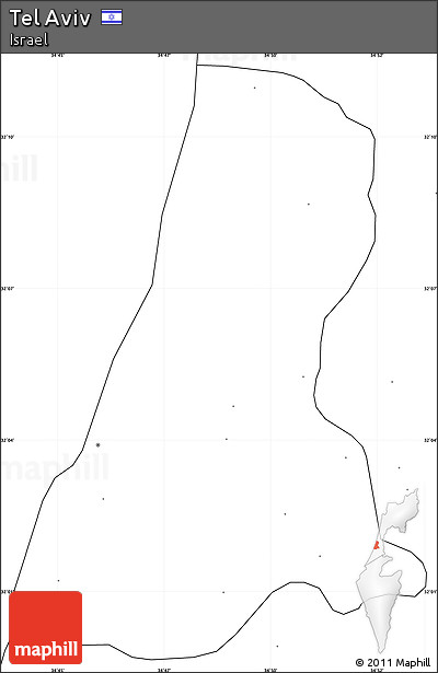 Blank Simple Map of Tel Aviv, no labels