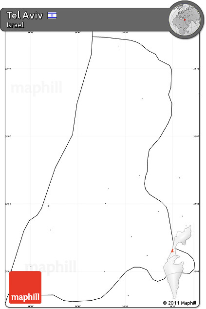 Blank Simple Map of Tel Aviv, no labels