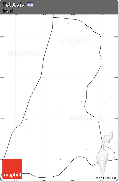 Blank Simple Map of Tel Aviv, no labels