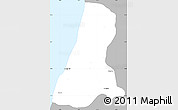 Gray Simple Map of Tel Aviv, single color outside
